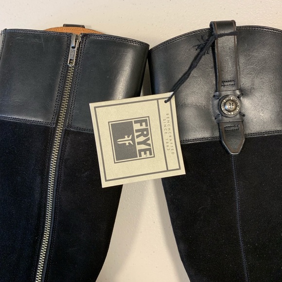 FRYE Melissa Button Black Riding Boots - Picture 5 of 8